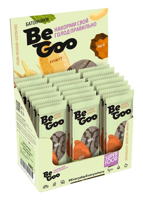 Батончик орехово-фруктовый BeGoo кокос + манго, 24 шт. | шоу-бокс
