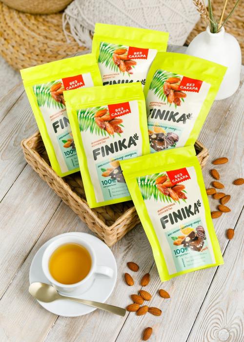 Финиковые конфеты Finika‎ апельсин, шоколад, миндаль, 150 г - 5 коробок