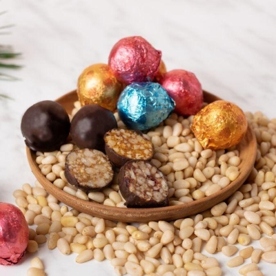 Кедровый грильяж ассорти, 120 г — черника, клюква, облепиха — 5 коробок