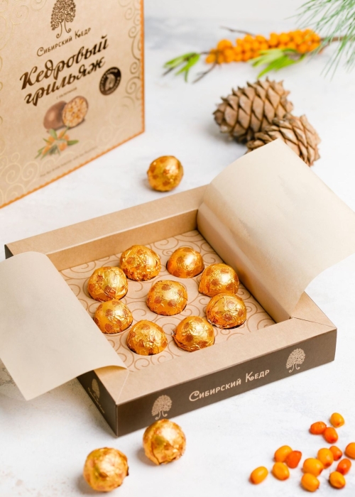 ★ Москва ★ Кедровый грильяж с облепихой, 120 г