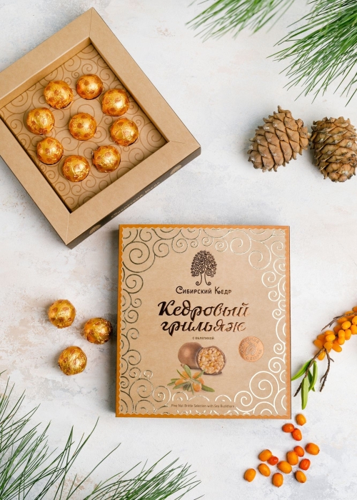 ★ Москва ★ Кедровый грильяж с облепихой, 120 г