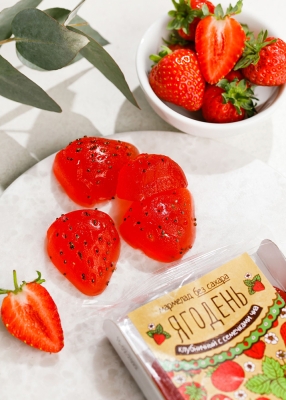 Мармелад «Ягодень» клубничный с семенами чиа, 140 г