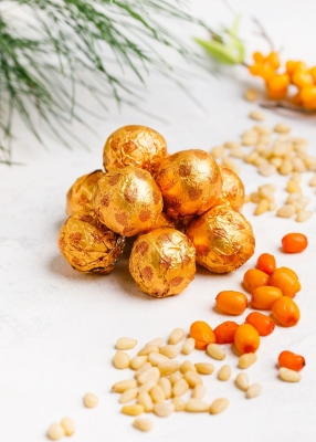 Кедровый грильяж с облепихой, 120 г — 5 коробок