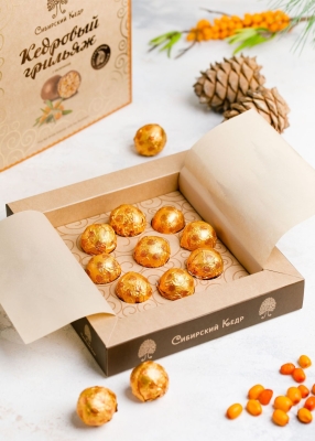 Кедровый грильяж с облепихой, 120 г — 5 коробок