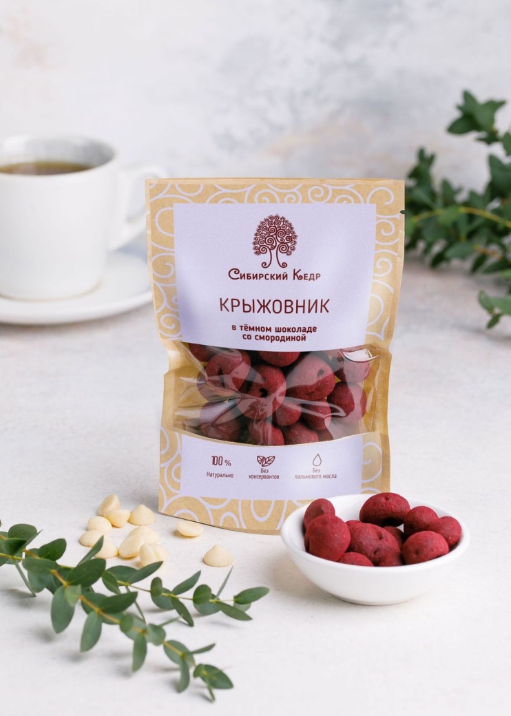 Крыжовник в тёмном шоколаде со смородиной, 60 г