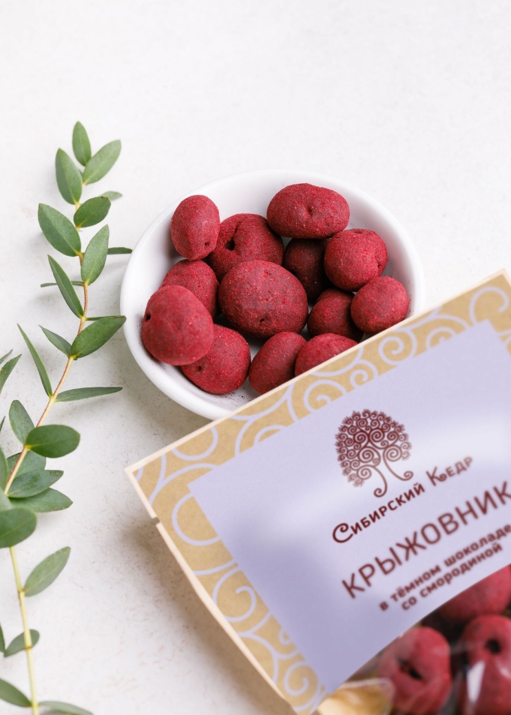 Крыжовник в тёмном шоколаде со смородиной, 60 г