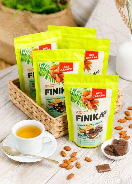 Финиковые конфеты Finika‎ апельсин, шоколад, миндаль, 150 г - 5 коробок