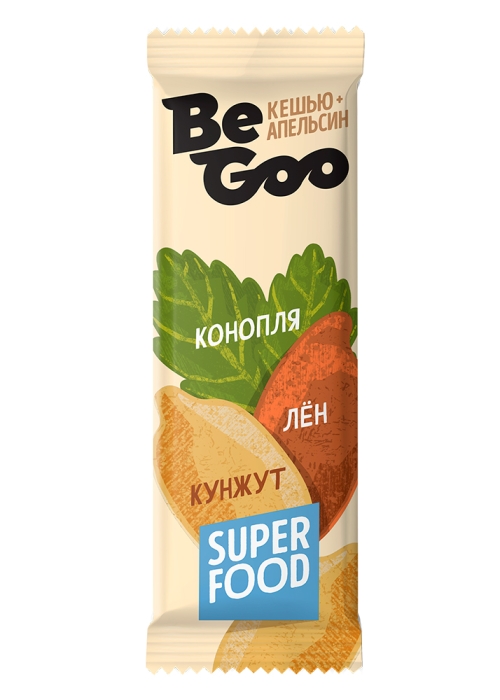★ Москва ★ Батончик орехово-фруктовый BeGoo кешью + апельсин, 40 г