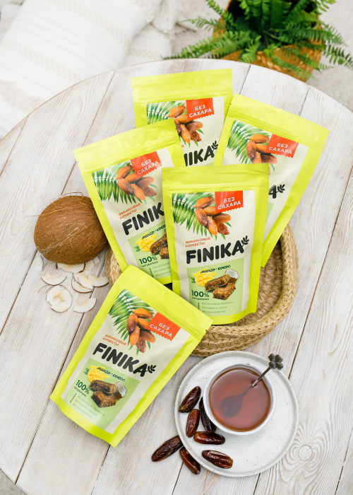 Финиковые конфеты ‎Finika кокос-манго, 150 г — 5 коробок