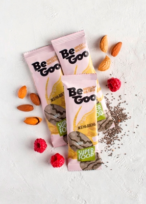 Батончик орехово-ягодный BeGoo миндаль + малина, 24 шт. | шоу-бокс