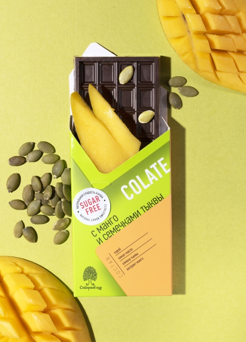 ★ Москва ★ Шоколад без сахара NEOcolate с манго и тыквой, 30 г