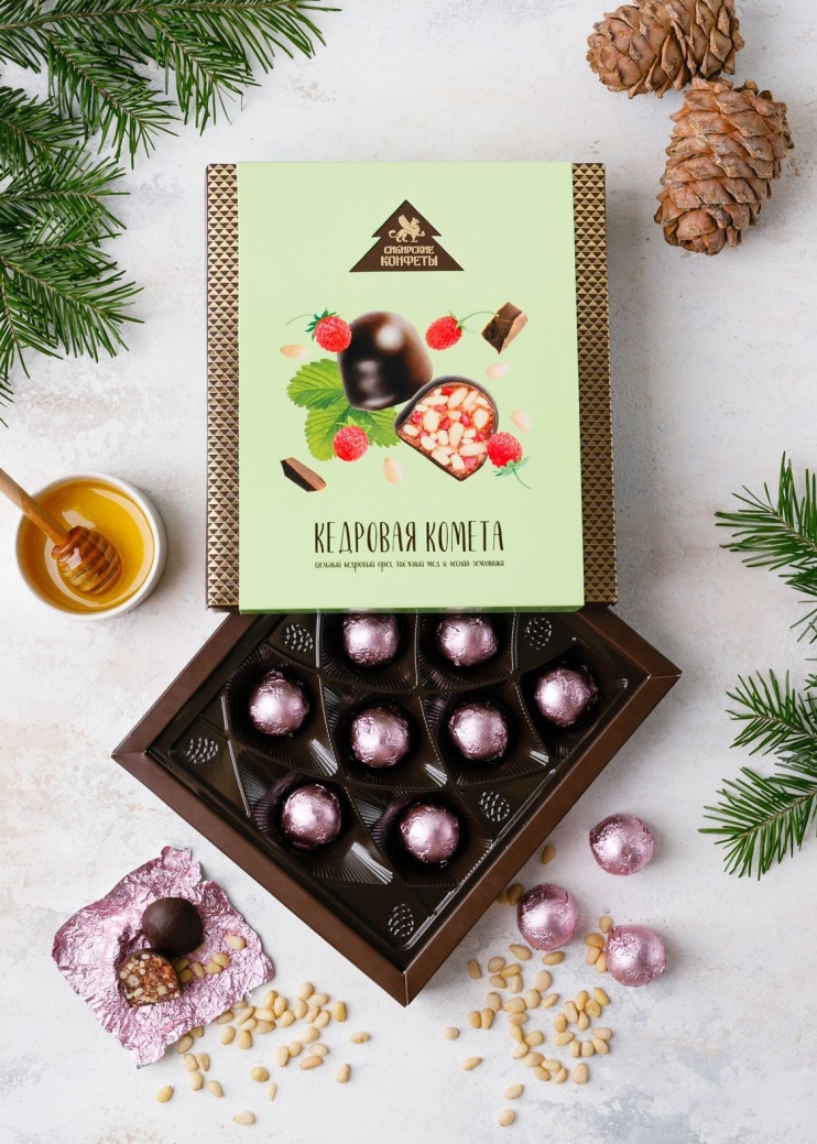 Кедровая комета с земляникой, 120 г — 5 коробок
