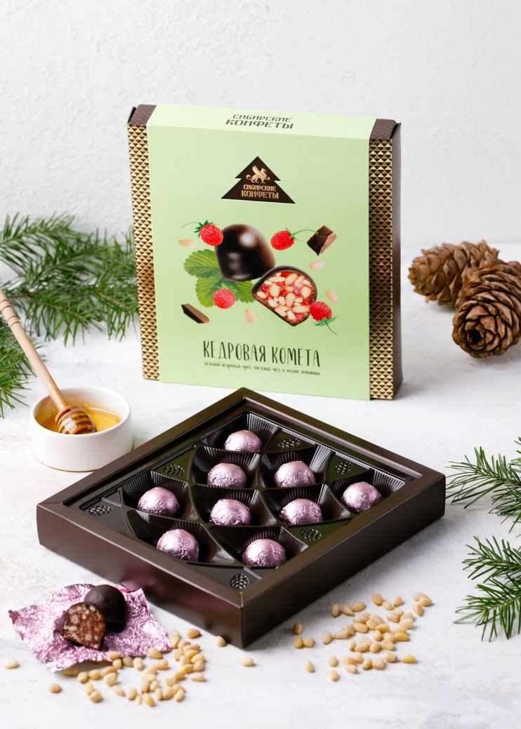 Кедровая комета с земляникой, 120 г — 5 коробок