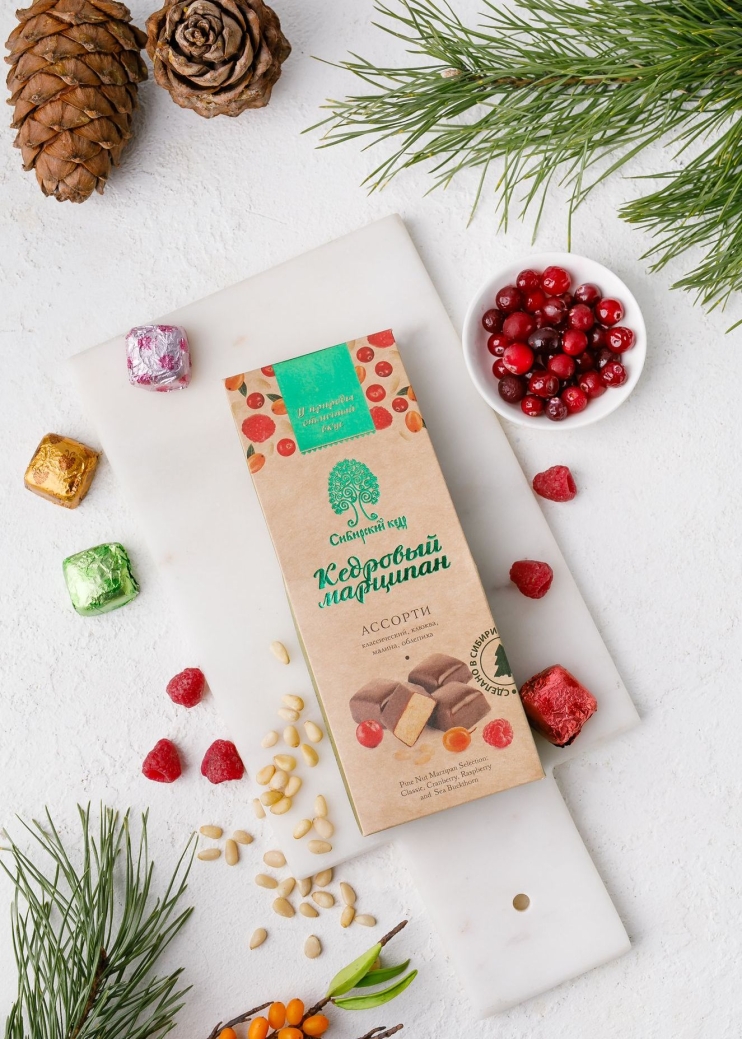 Кедровый марципан ассорти, 70 г | мини-набор
