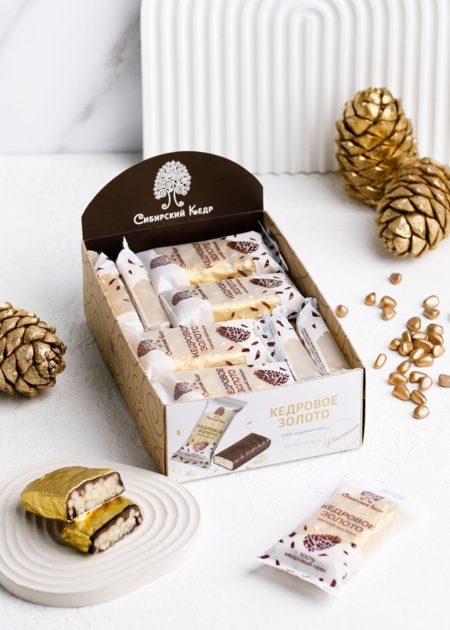 ★ Москва ★ Батончик «Кедровое золото», 630 г | шоу-бокс — 18 батончиков