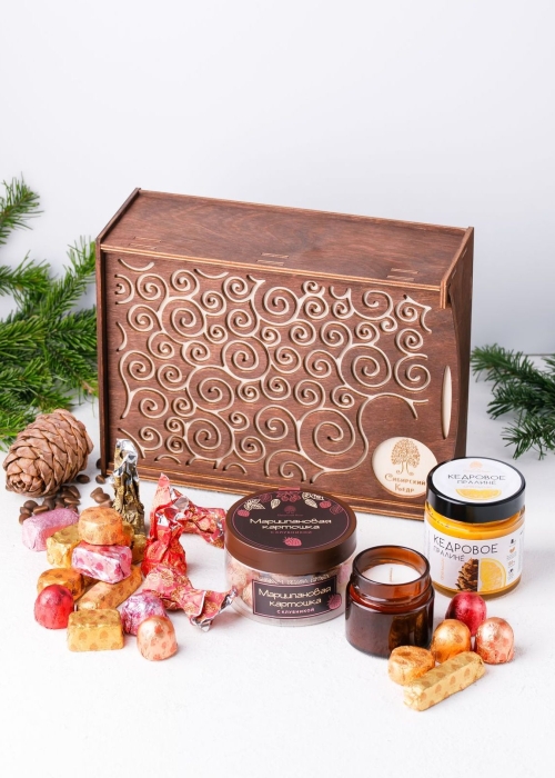 ★ Деревянная шкатулка «‎Сибирские угощения»‎, 860 г‎