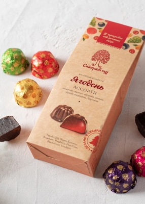 Мармеладные конфеты «Ягодень» ассорти, 85 г | мини-набор — малина, облепиха, сосновая шишка, брусника, смородина