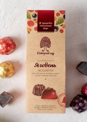 Мармеладные конфеты «Ягодень» ассорти, 85 г | мини-набор — малина, облепиха, сосновая шишка, брусника, смородина