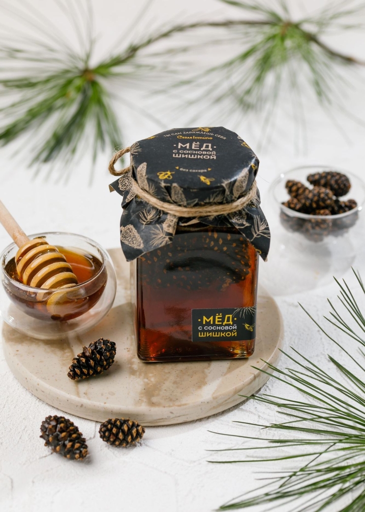 Мёд Cedar Immuno с сосновой шишкой, 250 г