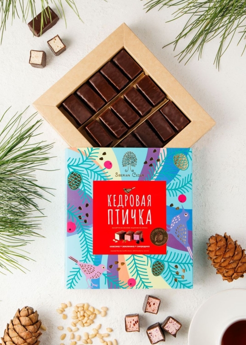 Кедровая птичка, 180 г — классика, земляника, смородина