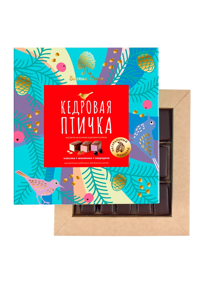 Кедровая птичка, 180 г — классика, земляника, смородина