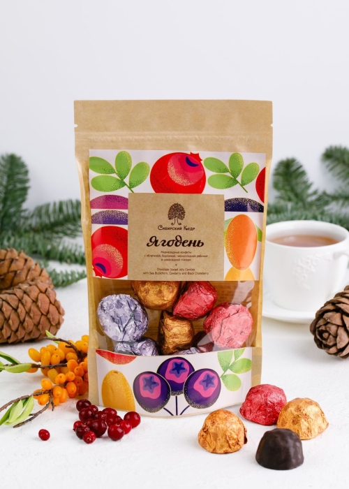 Мармеладные конфеты «Ягодень» ассорти, 150 г | крафт-пакет