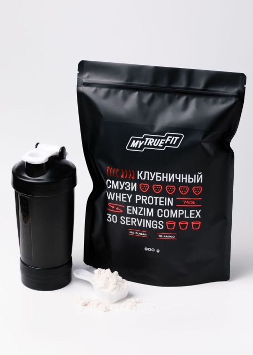 ★ Коктейль протеиновый MyTrueFit клубничный смузи, 900 г