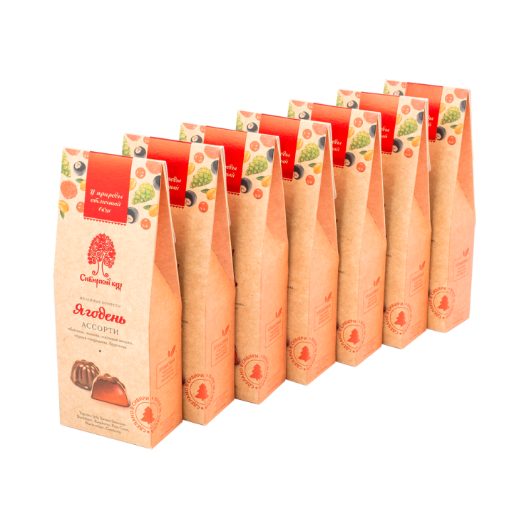 Мармеладные конфеты «Ягодень» ассорти, 85 г — 7 коробок