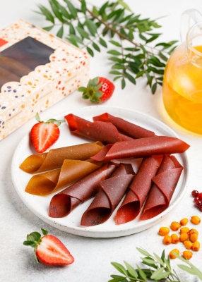 Ягодная пастила ассорти (клубника, смородина, облепиха, брусника), 250 г