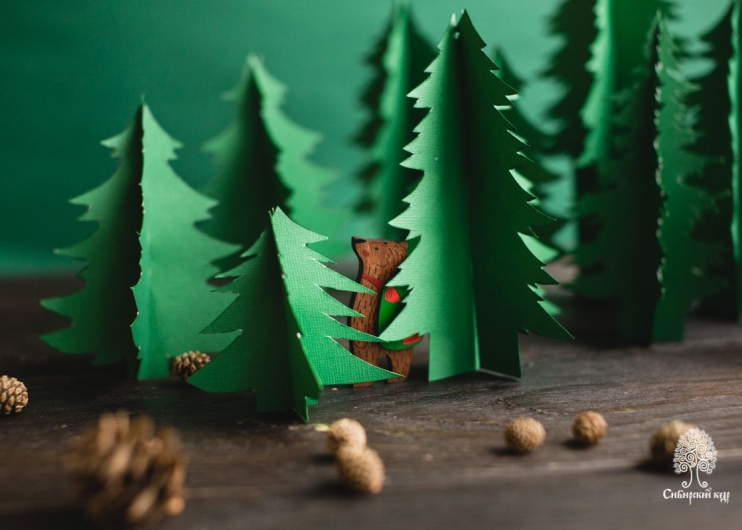 Деревянная брошь «Медведь»