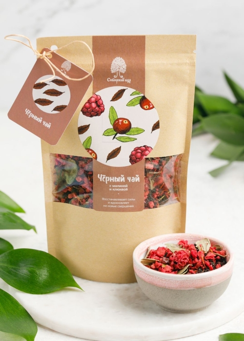★ Чай чёрный с малиной и клюквой, 40 г