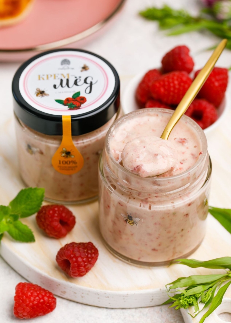 Крем-мёд с малиной, 180 г