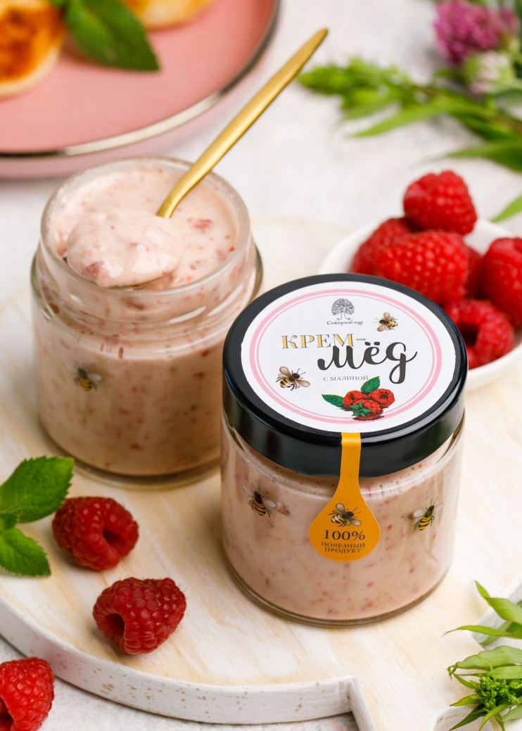Крем-мёд с малиной, 180 г