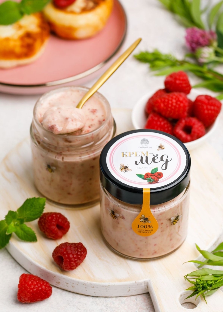 Крем-мёд с малиной, 180 г