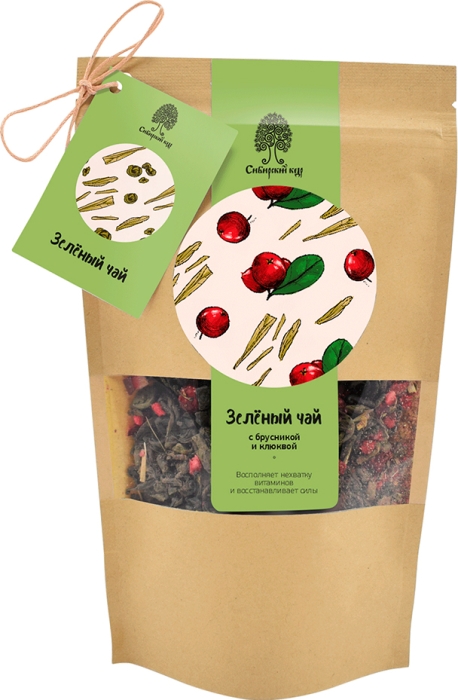 ★ Москва ★ Чай зелёный с брусникой и клюквой, 50 г