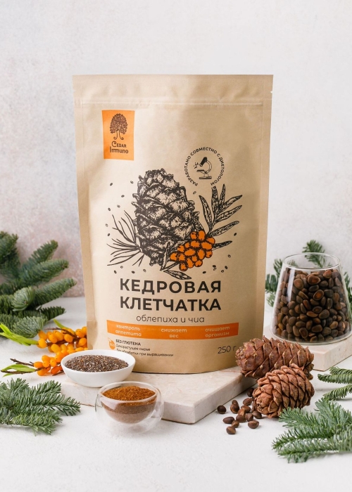 ★ Москва ★ Кедровая клетчатка Cedar Immuno с облепихой и чиа, 250 г