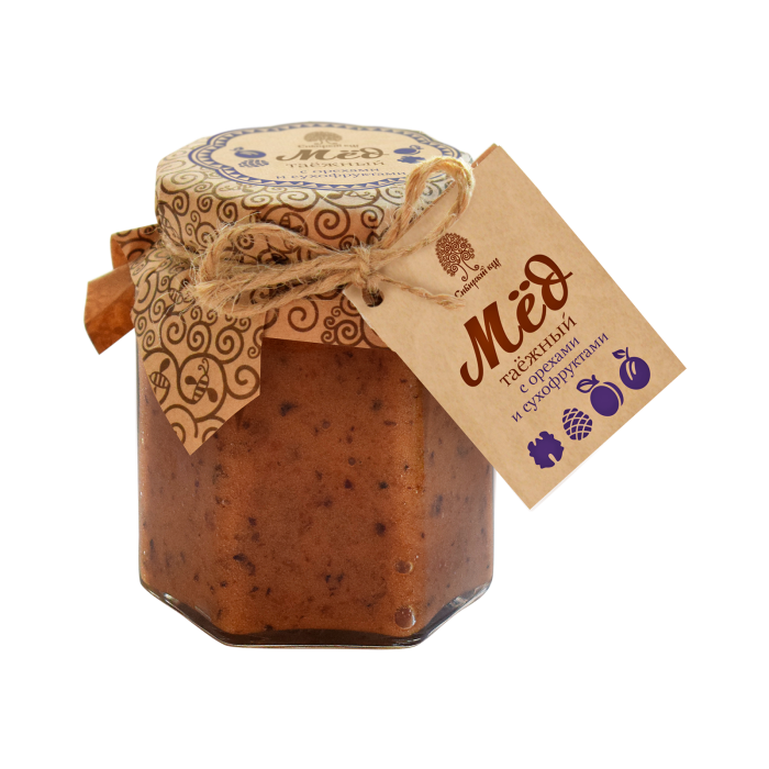 Мёд Таёжный с орехами и сухофруктами, 220 г