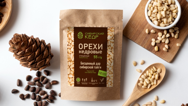 Ядро кедрового ореха, 55 г — крафт-пакет