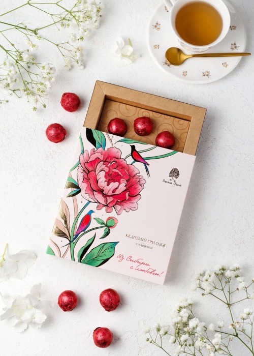 Кедровый грильяж с клюквой, 120 г | весенняя обложка