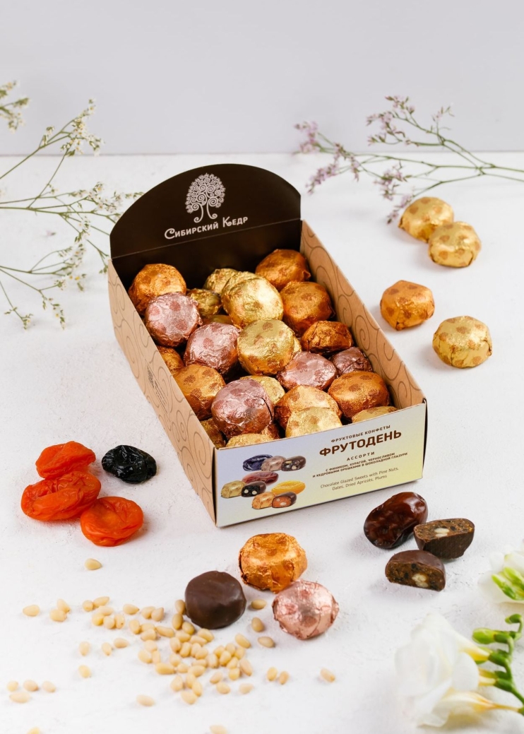 Фруктовые конфеты «Фрутодень» ассорти, 640 г | шоу-бокс