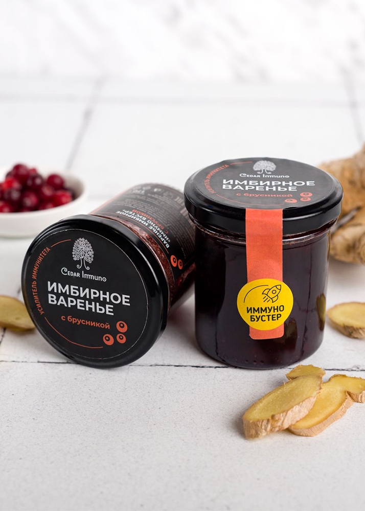 Варенье имбирное с брусникой Cedar Immuno, 170 г