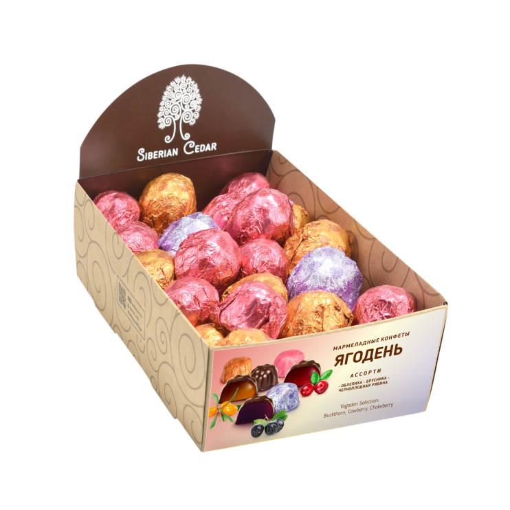 Мармеладные конфеты «Ягодень» ассорти, 540 г | шоу-бокс