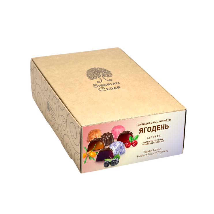 Мармеладные конфеты «Ягодень» ассорти, 540 г | шоу-бокс