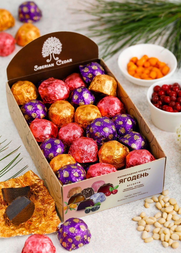 Мармеладные конфеты «Ягодень» ассорти, 540 г | шоу-бокс