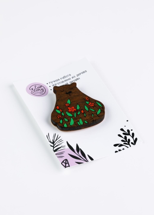 Деревянная брошь «Дзен»