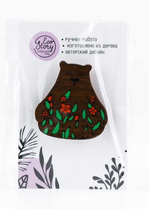 Деревянная брошь «Дзен»