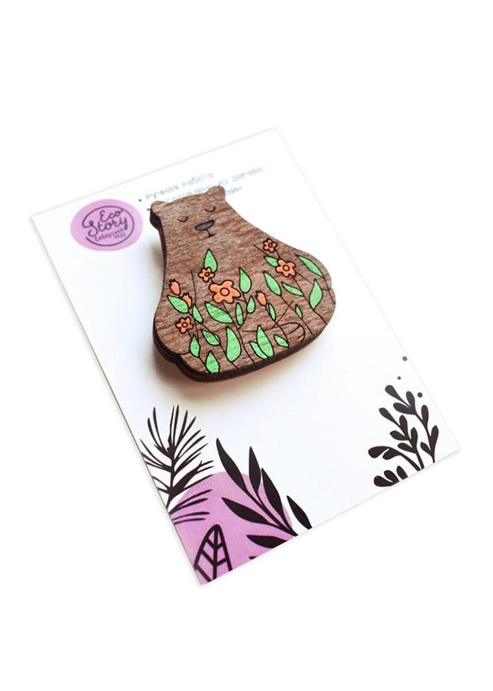 Деревянная брошь «Дзен»