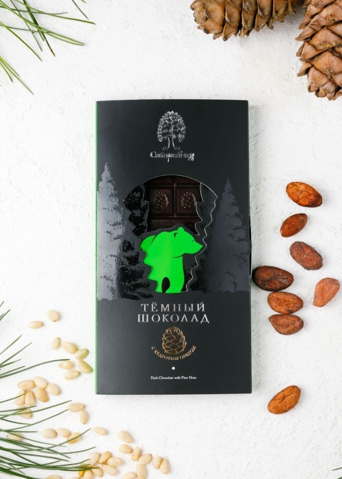★ Тёмный шоколад с кедровым орехом, 100 г