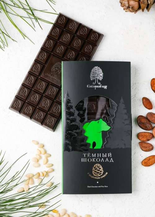 ★ Тёмный шоколад с кедровым орехом, 100 г