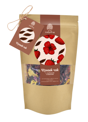 Чай чёрный с клубникой и ванилью, 40 г